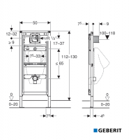 BASTIDOR URINARIO 112-130cm UNIVERSAL DUOFIX GEBERIT